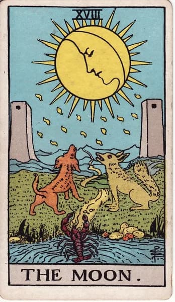 Carta dei tarocchi Rider–Waite–Smith: La Luna