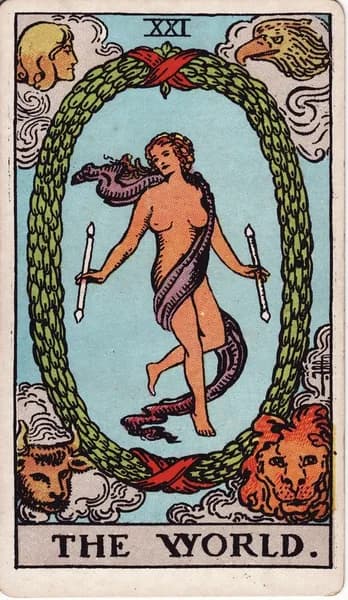 Carta dei tarocchi Rider–Waite–Smith: Il Mondo