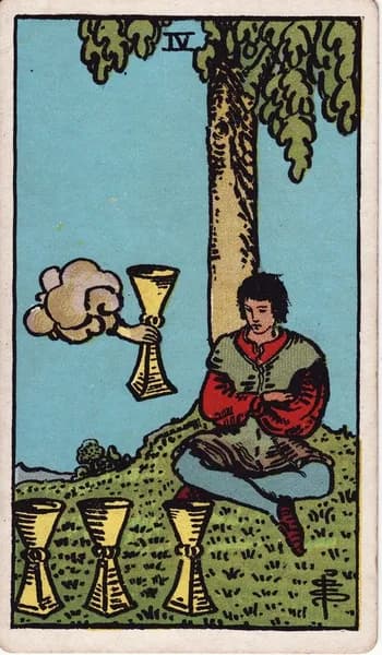 Carta dei tarocchi Rider–Waite–Smith: Quattro di Coppe