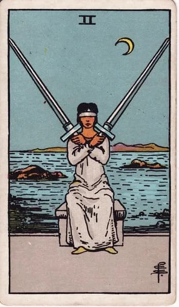 Carta dei tarocchi Rider–Waite–Smith: Due di Spade